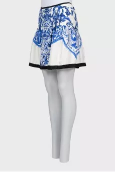 Silk printed skirt
