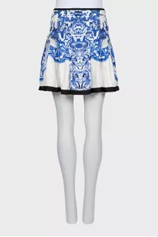 Silk printed skirt