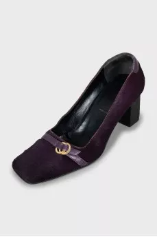 Purple Square Toe Shoes