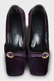 Purple Square Toe Shoes