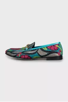 Textile loafers with print