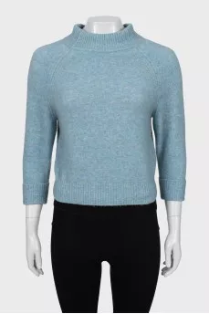 Cropped sweater in blue
