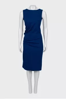 Blue wool dress
