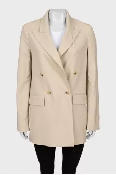 Beige double-breasted jacket