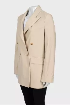 Beige double-breasted jacket