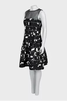 Black and white sleeveless dress
