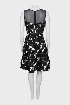 Black and white sleeveless dress
