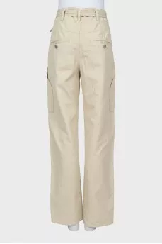 Long trousers made of cotton and linen