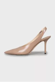 Leather Slingbacks with High Heels