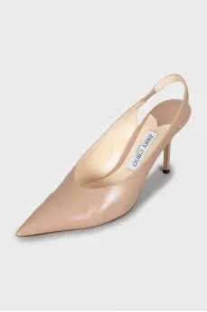 Leather Slingbacks with High Heels