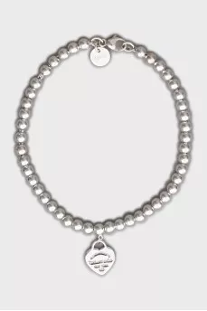 Silver bracelet with beads
