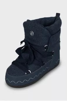 Blue textile ugg boots