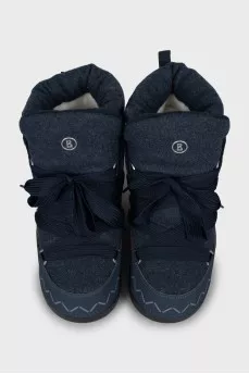 Blue textile ugg boots
