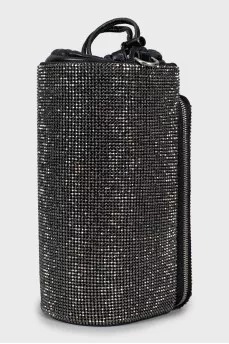 Crossbody bag with rhinestones