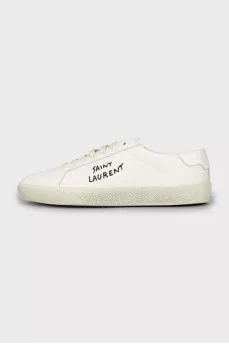 Textile sneakers with embroidered logo