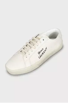 Textile sneakers with embroidered logo
