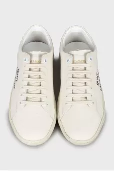 Textile sneakers with embroidered logo