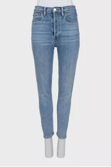 Blue Skinny Jeans with Buttons