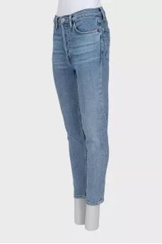 Blue Skinny Jeans with Buttons