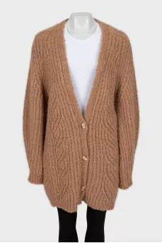 Long cardigan with voluminous sleeves
