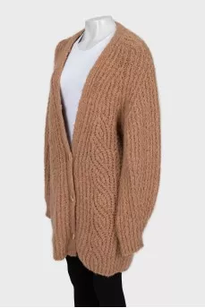 Long cardigan with voluminous sleeves