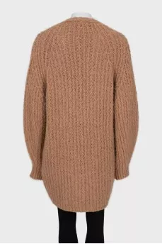 Long cardigan with voluminous sleeves