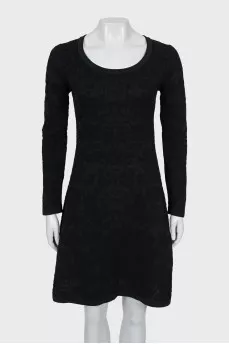 Dress with textured pattern, fitted cut