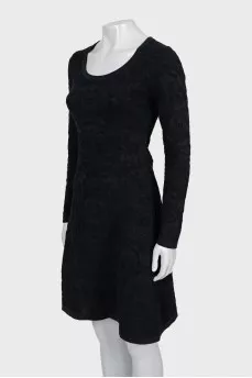 Dress with textured pattern, fitted cut