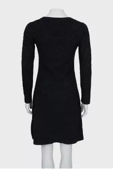 Dress with textured pattern, fitted cut