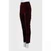 Velour tapered trousers