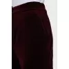 Velour tapered trousers