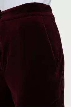Velour tapered trousers
