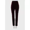 Velour tapered trousers
