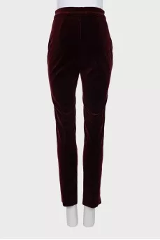 Velour tapered trousers