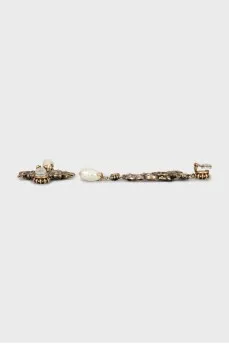 Gold set of earrings and ring