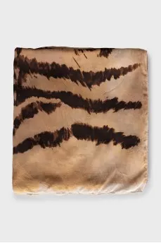 Animal print silk scarf