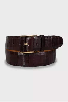 Men's wide belt with embossed leather