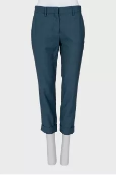 Cropped trousers made of wool and mohair