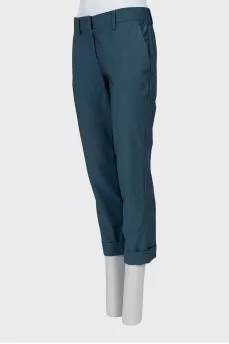 Cropped trousers made of wool and mohair