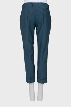 Cropped trousers made of wool and mohair