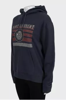 Blue hoodie with print