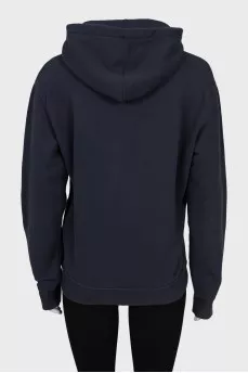 Blue hoodie with print