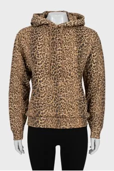 Oversized animal print hoodie