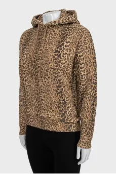Oversized animal print hoodie