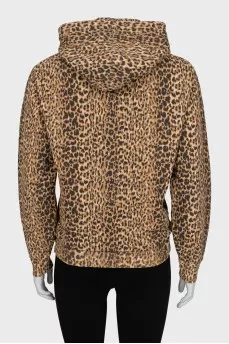 Oversized animal print hoodie