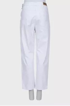 White jeans mom fit