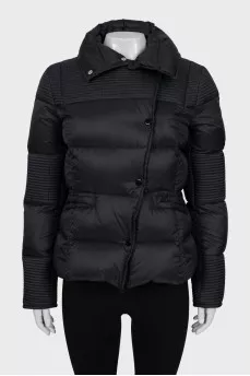 Quilted puffer jacket with a high collar