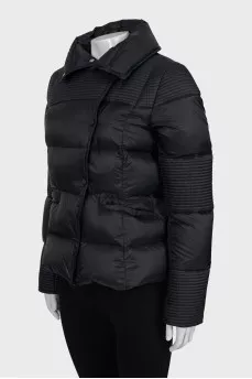 Quilted puffer jacket with a high collar