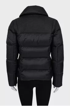 Quilted puffer jacket with a high collar