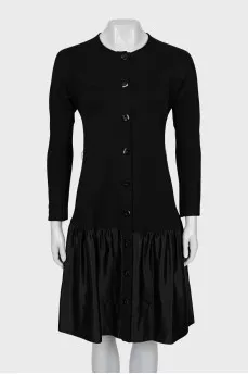 Wool and silk dress with buttons